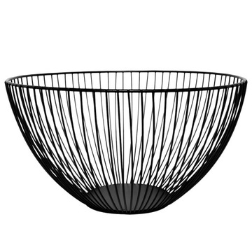 KOSZYK NA OWOCE CZARNY METALOWY LOFT PATERA MISKA KOSZ OKRĄGŁY 25x15cm