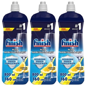 Finish Płyn Nabłyszczacz do Zmywarki Lemon 3x800ml