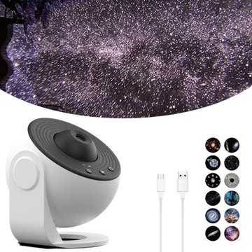 PROJEKTOR LED STAR LAMPA NOCNA PREZENT 12X DYSK PLANETY