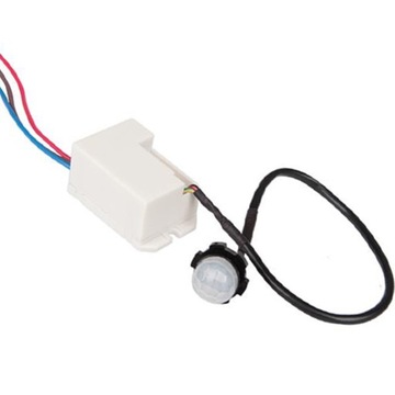 Czujnik Ruchu LED PIR Montażowy Z Przewodem Kablem MINI BIAŁY