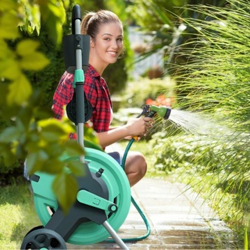 Катушка для садового шланга для тележки Nocton с гибким шлангом длиной 120 м, корзина подачи