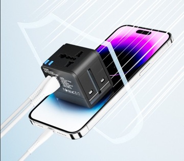 2x adapter globalny, uniwersalny gniazdko adaptera USA EU UK AU USB