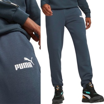 SPODNIE DRESOWE MĘSKIE PUMA SPORTOWE JOGGERY BAWEŁNA Z LOGO R XXL