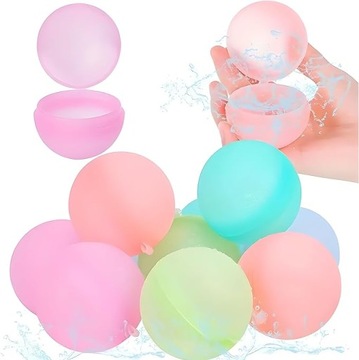 KULE WODNE ZABAWKA BOMBY WODNE Balony WIELOKROTNEGO UŻYTKU Zestaw 12 sztuk