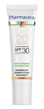 Pharmaceris F, Mineralny Dermo-Fluid matujący, SPF 30, Natural 20, 30 ml