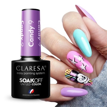 CLARESA LAKIER HYBRYDOWY CANDY 9 DO PAZNOKCI 5 ml