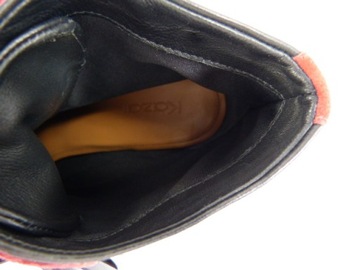 czarne sportowe botki sneakersy skórzane buty damskie koturny Kazar 41