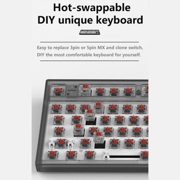 Mk870 Полупрозрачная RGB-клавиатура DIY Kit со светодиодной подсветкой Hot