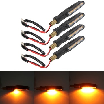 4шт мотоциклетные светодиодные указатели поворота дневные ходовые огни течет