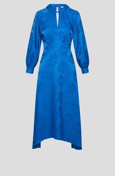 ORSAY - niebieska żakardowa długa sukienka - 36