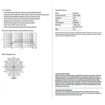 Profesjonalny dynamiczny mikrofon Behringer TA 312S