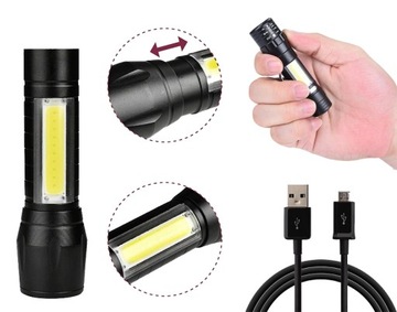 Latarka SZPERACZ ŁADOWANA Cree XM-L T6 ZOOM USB