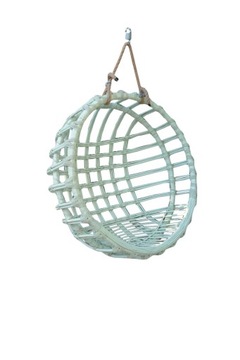 Huśtawka wiklinowa FOTEL WISZĄCY MIĘTA + poduszka