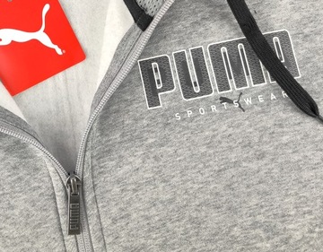 2993 DRES PUMA KOMPLET MĘSKI CZARNY BAWEŁNIANY ROZPINANY Z KAPTUREM L