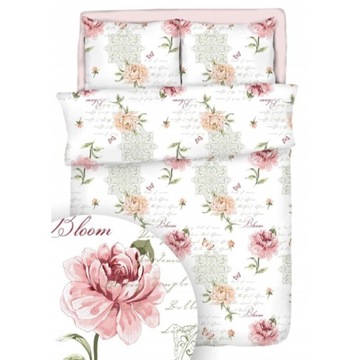 Komplet Pościeli 160x200 Bawełniana 2x70/80 Motyle Piwonie