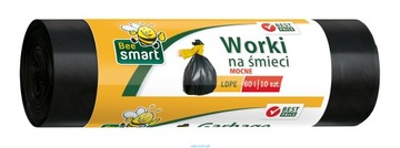 Worki na śmieci Bee Smart ldpe 60 l czarne 10 szt.