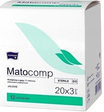 MATOPAT Kompresy z gazy jałowe 5x5cm 60 sztuk