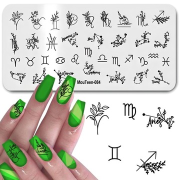 Płytka do Stempli do zdobienia Paznokci Wzorki HOROSKOP, ZNAKI ZODIAKU