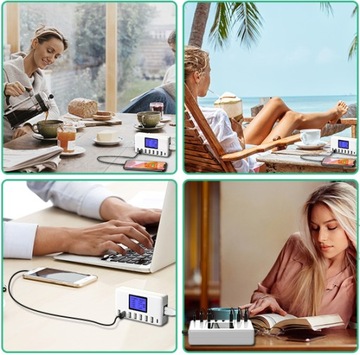 ЗАРЯДНОЕ УСТРОЙСТВО ЗАРЯДНАЯ СТАНЦИЯ 8 ПОРТОВ USB TYPE-C 60 Вт ДЛЯ ТЕЛЕФОНОВ, ПЛАНШЕТОВ