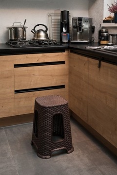 Taboret stołek krzesło Rattan brązowy