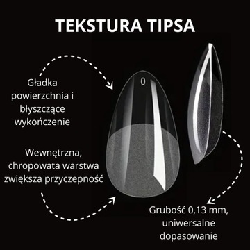 ГИБКИЕ ПРОЗРАЧНЫЕ НАСАДКИ 120 ШТ МИНДАЛЬ МИНДАЛЬ ИСКУССТВЕННЫЕ ТОНКИЕ ГИБКИЕ