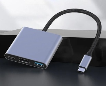 АДАПТЕР АДАПТЕР ДОК-СТАНЦИЯ ХАБ 3 В 1 USB-C HDMI 4K