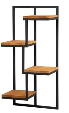 KWIETNIK STOJĄCY STOJAK PÓŁKI NA KWIATY METALOWY LOFT CZARNY 4 półki H80