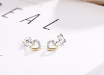 ЗОЛОТЫЕ СЕРЬГИ ДЛЯ ДЕВОЧКИХ СЕРДЦЕВ, СЕРЕБРО 925 ПРОБЫ