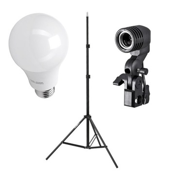 LAMPA LED 25W E27 5400K ŚWIATŁO DZIENNE + STATYW + OPRAWKA ZESTAW 3w1