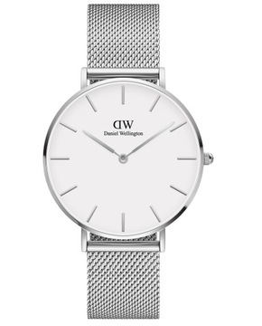 DANIEL WELLINGTON zegarek damski srebrny na bransolecie modny na prezent