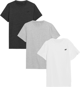 4F KOSZULKA BAWEŁNIANA T-SHIRT ZESTAW 3szt. R-XXL