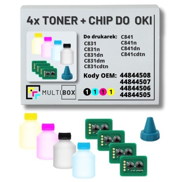 4-pak zestaw na 4x 10000 stron tonery + chipy do OKI C841n Multibox