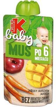 KUBUŚ Baby Mus Jabłko Marchew Mango 6 m+ 100g