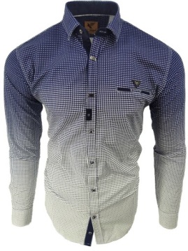 KOSZULA MĘSKA SDN BIAŁA CIENIOWANA DŁUGI RĘKAW 869 XXL 45/46