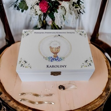 Коробка, белая подарочная коробка, Первое причастие, печать, персонализация, выкройки