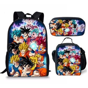 3 szt. DRAGON BALL ZESTAW SZKOLNY PLECAK TORBA PIÓRNIK