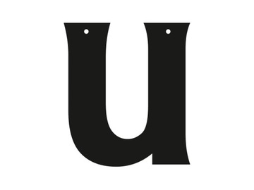 Baner Personalizowany łączony czarny litera U 10cm