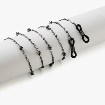Modny Łańcuszek Do Okularów Czarne Kuleczki Chain
