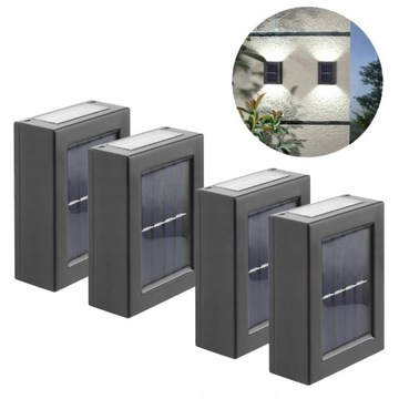 4SZT SOLARNA LAMPA KINKIET OGRÓD ZEWNĘTRZNA IP65