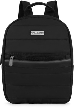Рюкзак женский городской, стеганый, черный, элегантный, вместительный рюкзак ZAGATTO