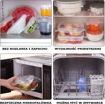 СИЛИКОНОВЫЕ КРЫШКИ для банок, мисок, кастрюль, УНИВЕРСАЛЬНЫЕ ДЛЯ ЕДЫ, 6 ШТ.