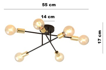 LOFT DESIGN VEKEN 6 LED ПОТОЛОЧНЫЙ СВЕТИЛЬНИК от EMIBIG