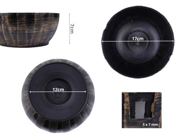 Золотой горшок пластиковая миска для могильного памятника 17 см.