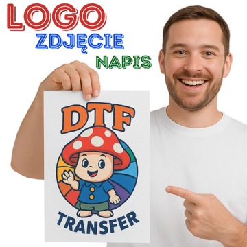 NAPRASOWANKA NAKLEJKA WPRASOWANKA DTF TWOJE LOGO NAPIS ZDJĘCIE TEKST 30 cm