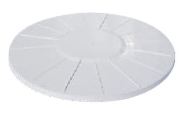 Пластиковая круглая кормушка с крышкой.