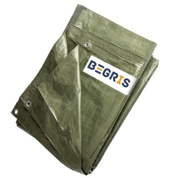 БРЕЗЕНТ 6x8 ЗЕЛЕНЫЙ УСИЛЕННЫЙ 100G/M2 ПРОЧНОЕ ПОКРЫТИЕ 8X6