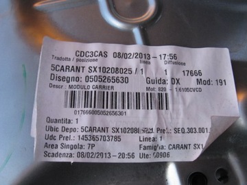 MECHANIZMUS OKNO LEVÝ PŘEDNÍ ALFA ROMEO GIULIETTA