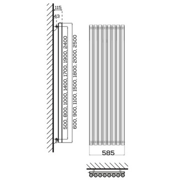 БЕЛЫЙ комнатный радиатор 900 x 585, ВУЛКАН