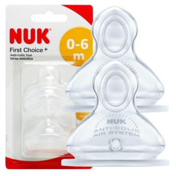 NUK FIRST CHOICE плюс силіконова соска для дітей для пляшки 0-6 міс. 2 шт.