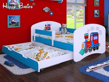 КРОВАТЬ 140/70 + СИНИЙ ЯЩИК - HAPPYBABIES_PL